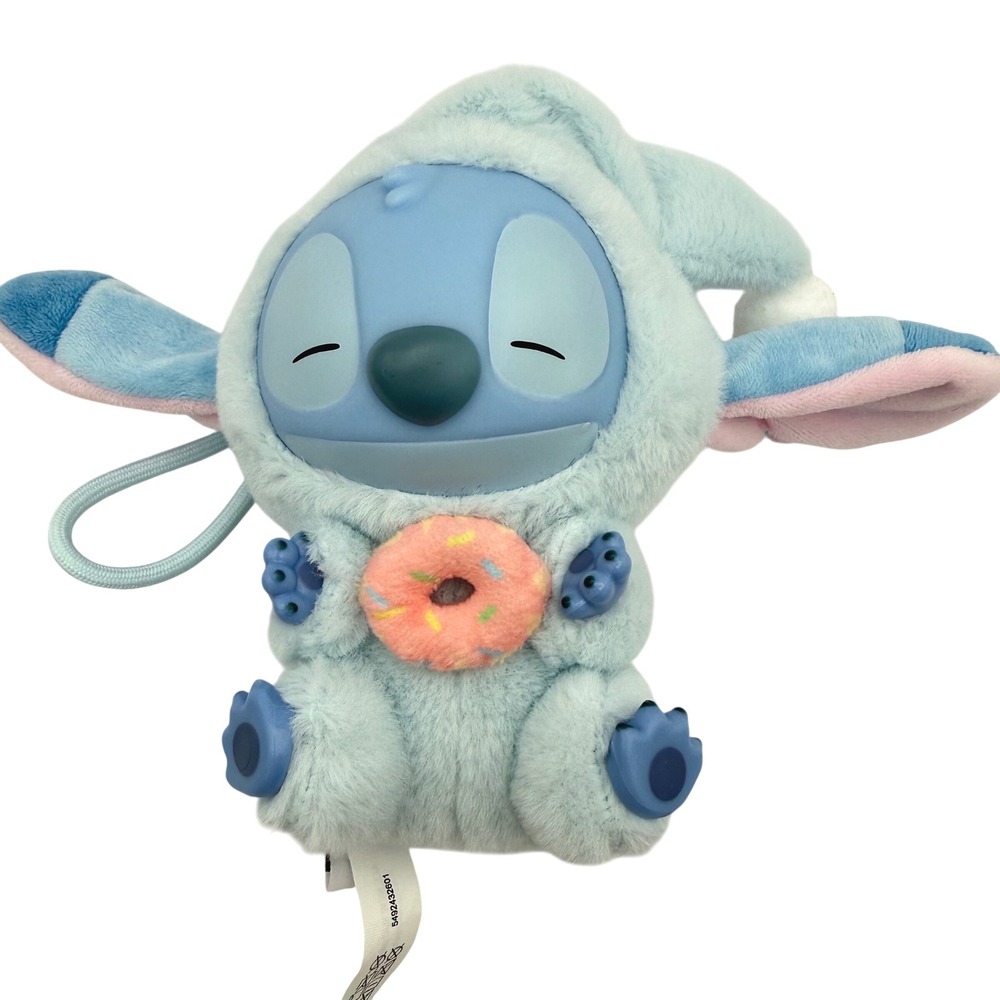STITCH MINISO DISNEY Plush Keychain Eat Something Donut Bag Charm 5.5 inch